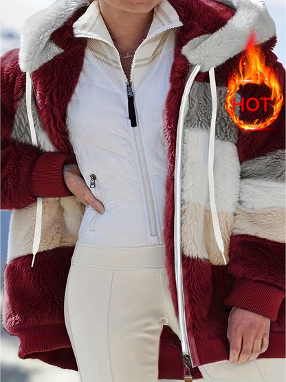 Women's Cozy Denim Colorblock Jacket – main product image