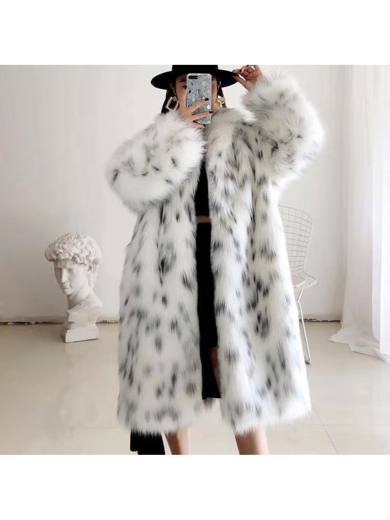 Women's Cozy Denim Leopard Print Jacket detail view