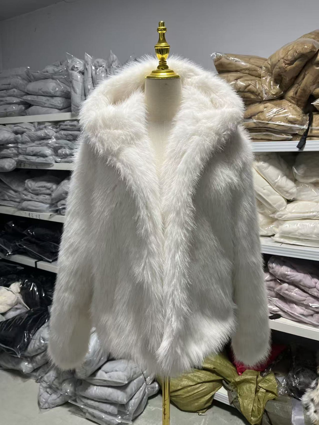 Women's Cozy Denim Pullover Coat detail view