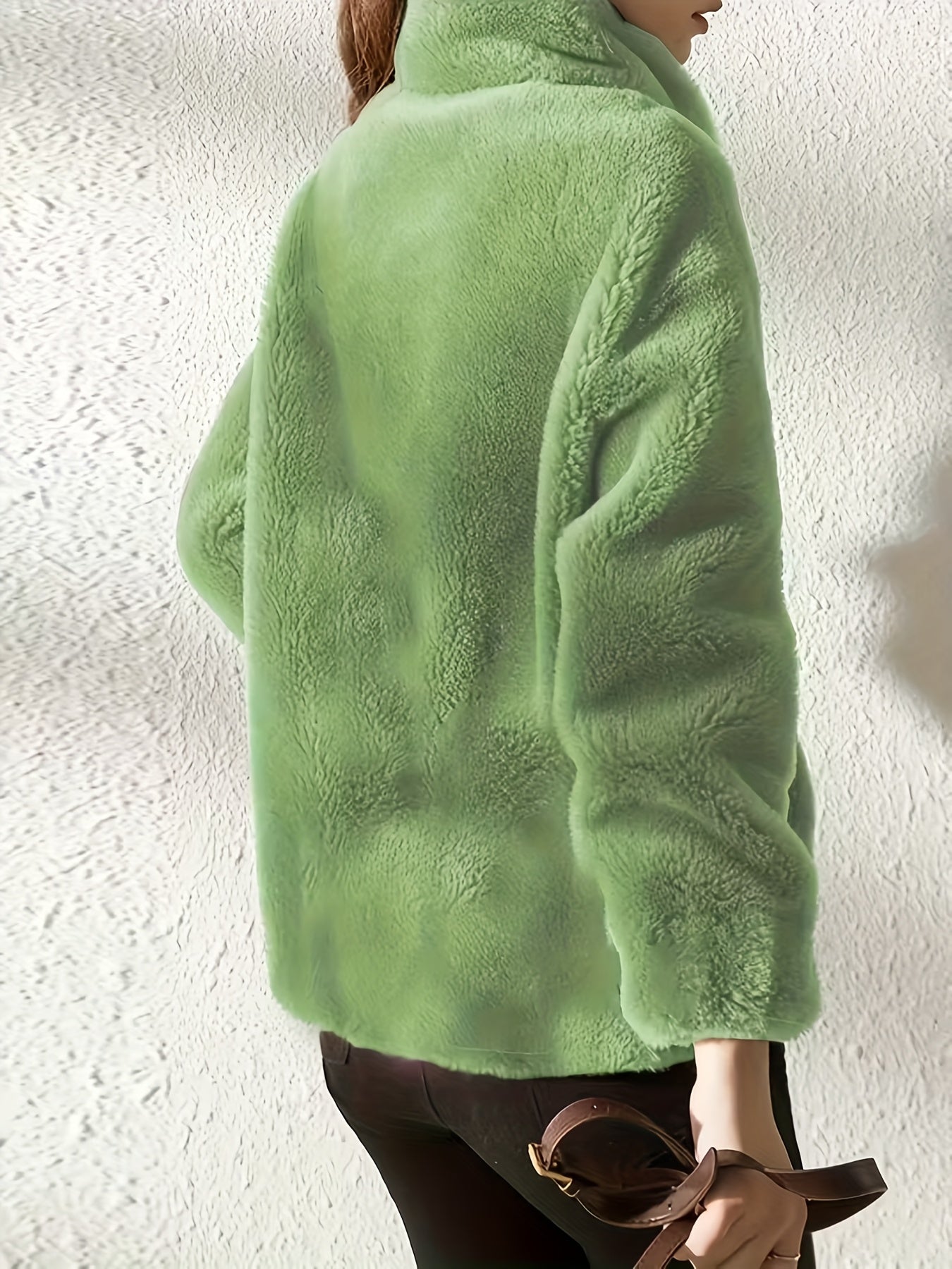 Women's Cozy Denim Zip-Up Coat – 4-Color Selection detail view