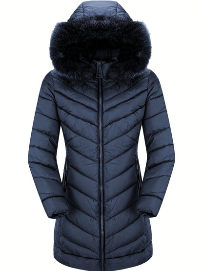 Women's Cozy Faux Fur Zip-Up Hoodie detail view