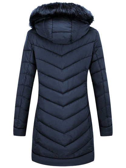 Women's Cozy Faux Fur Zip-Up Hoodie detail view