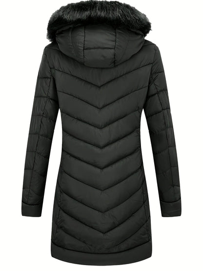 Women's Cozy Faux Fur Zip-Up Hoodie detail view