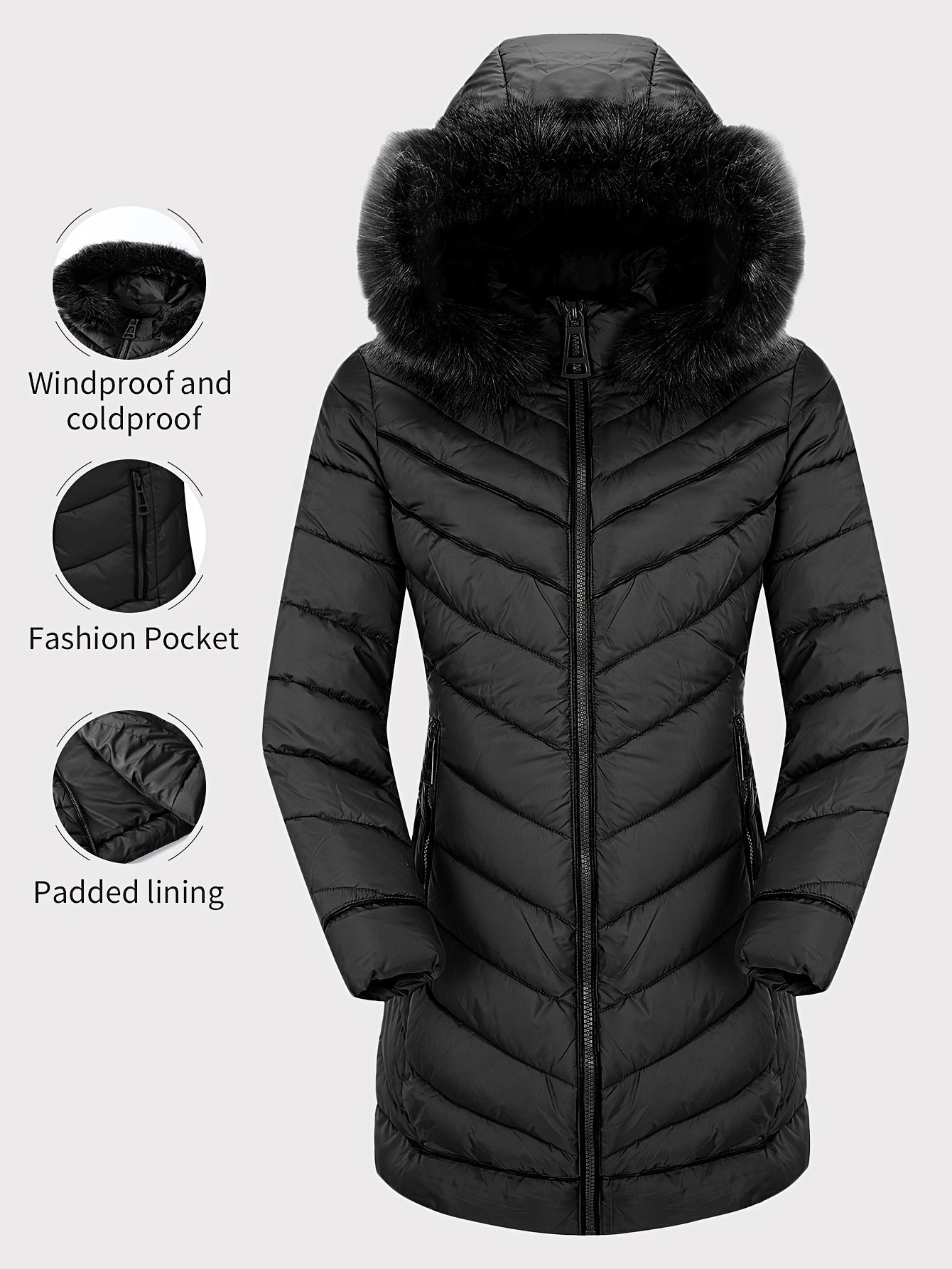 Women's Cozy Faux Fur Zip-Up Hoodie – view 11