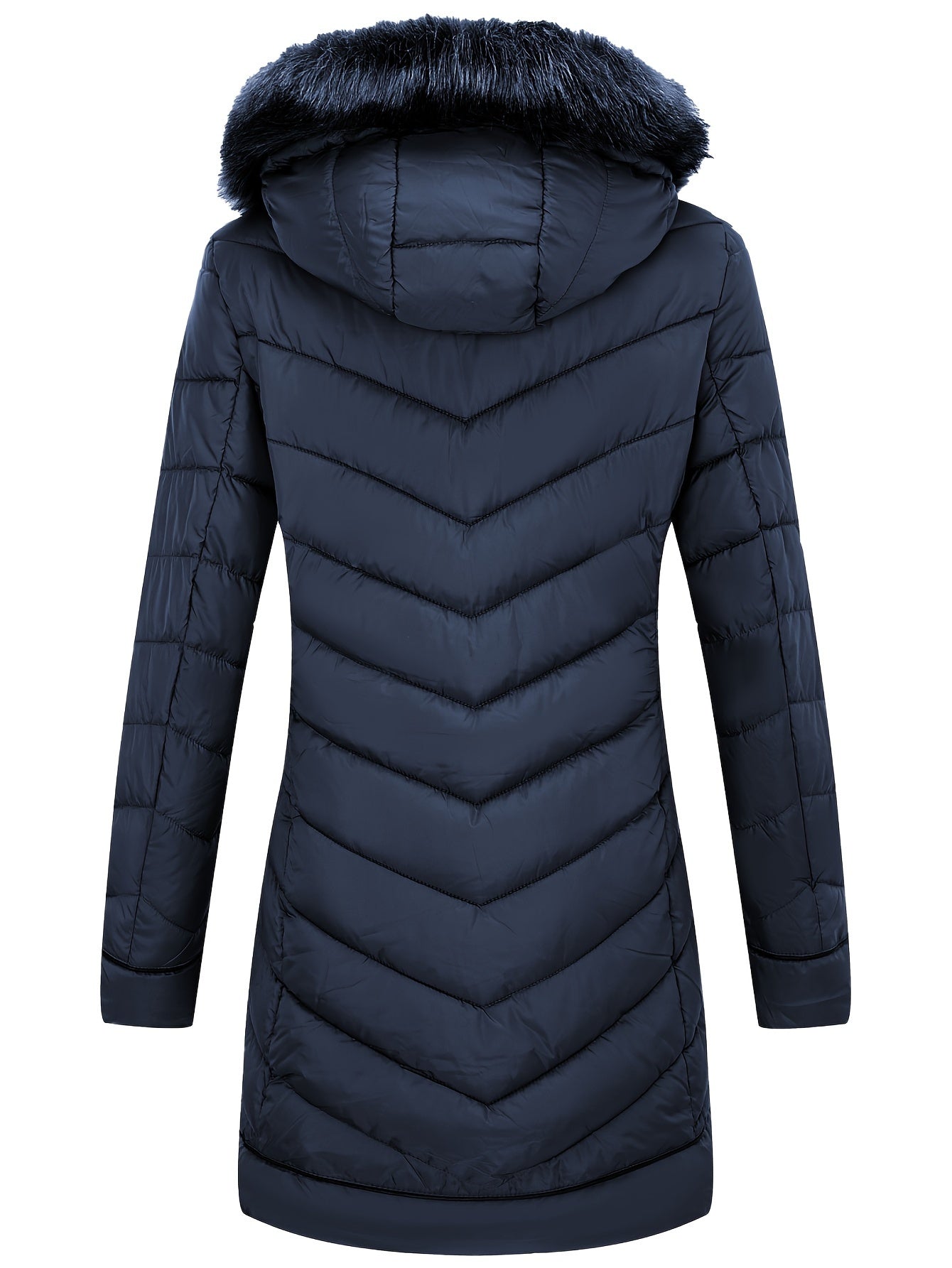 Women's Cozy Faux Fur Zip-Up Hoodie detail view