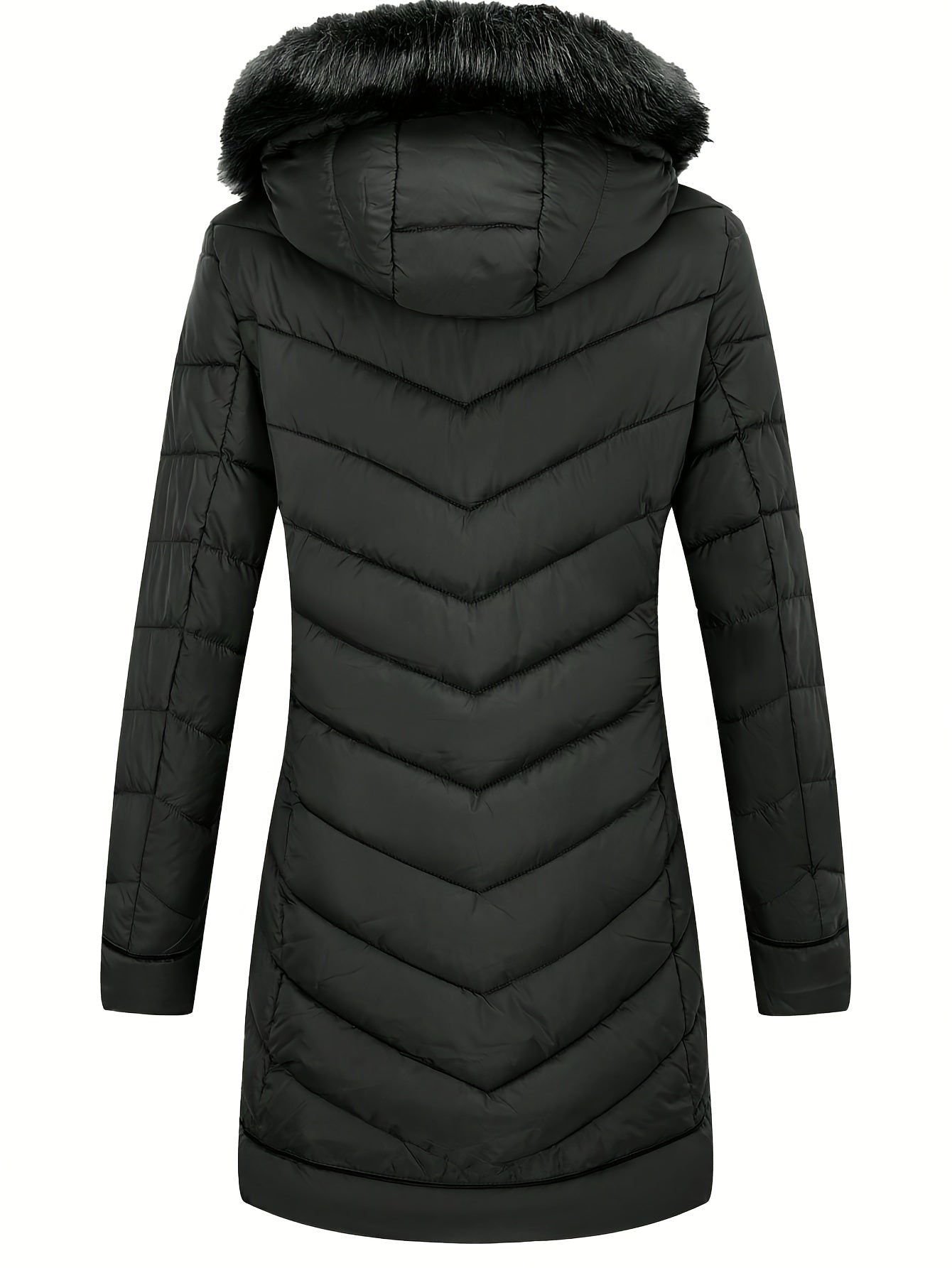 Women's Cozy Faux Fur Zip-Up Hoodie detail view