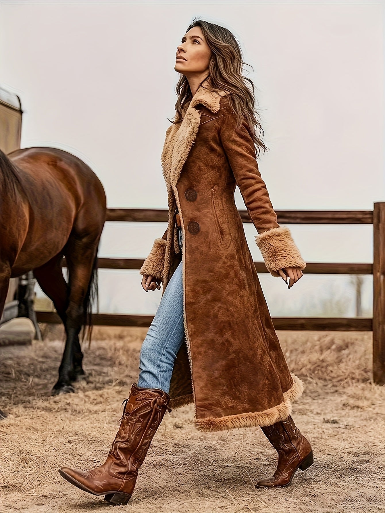 Women's Cozy Pullover Coat detail view