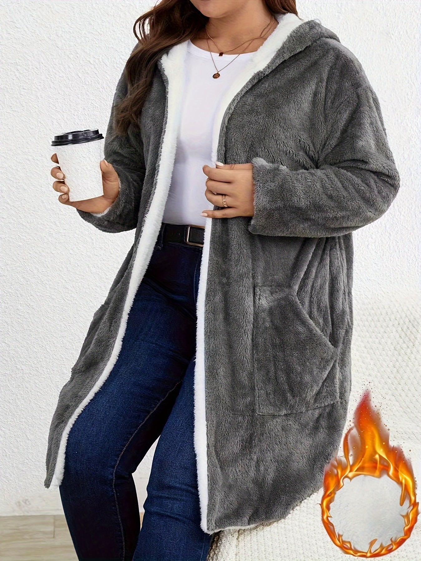 Women's Cozy Pullover Jacket – Grey option – view 2