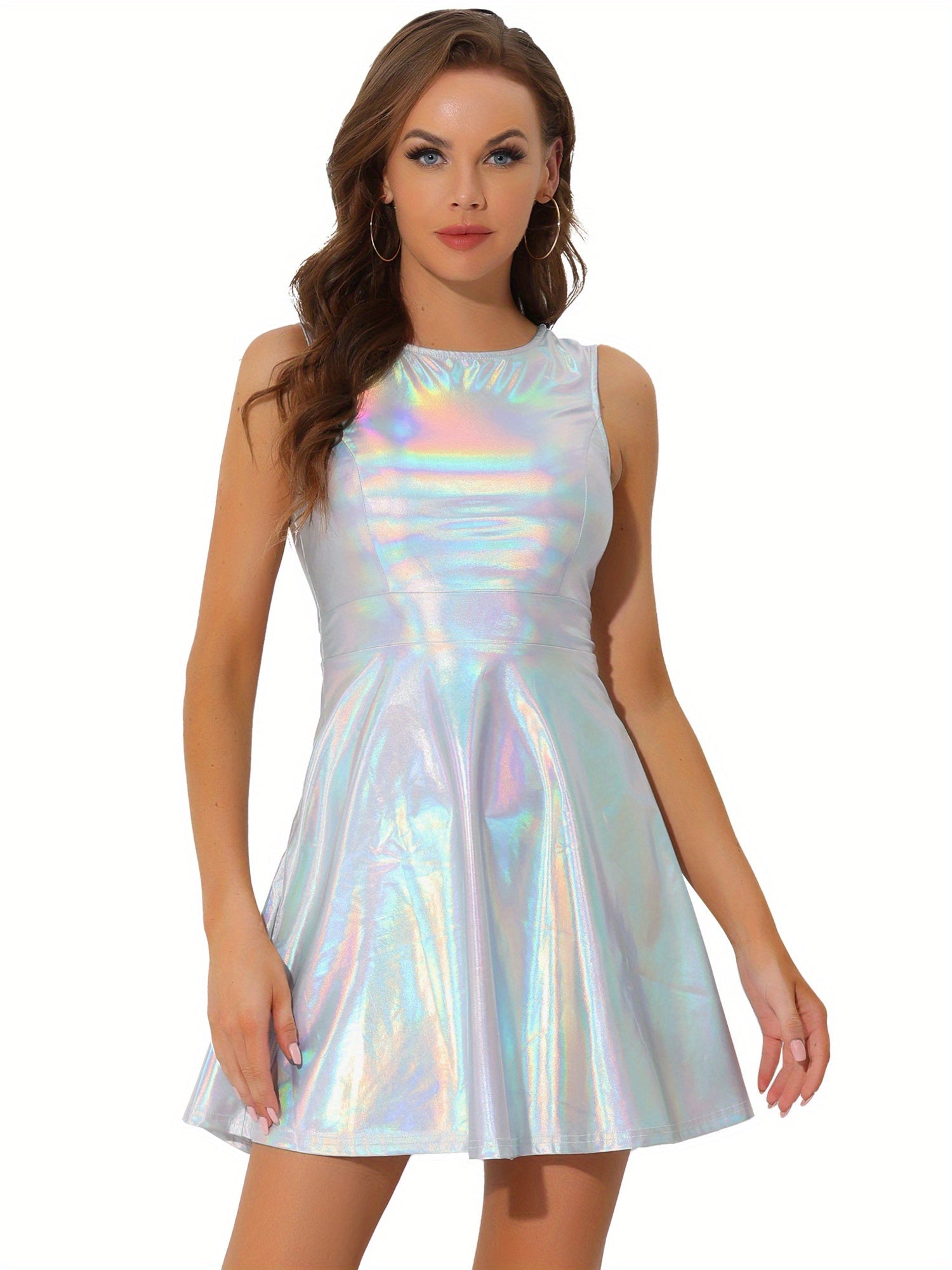 Women's Crew Neck A-Line Dress - Sleeveless detail view