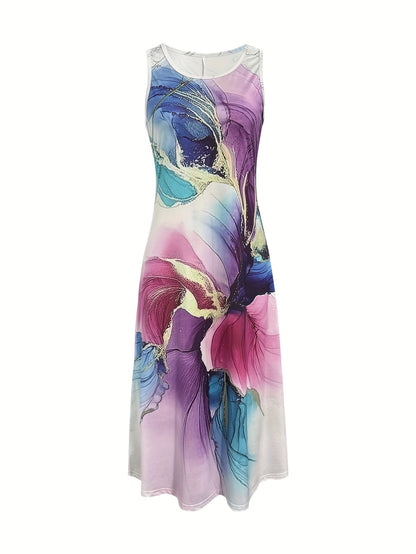 Women's Crew Neck Vacation Dress detail view