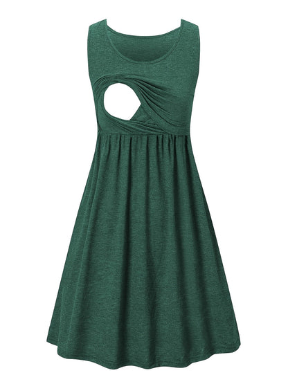 Women's Crimson A-Line Dress - Sleeveless – main product image