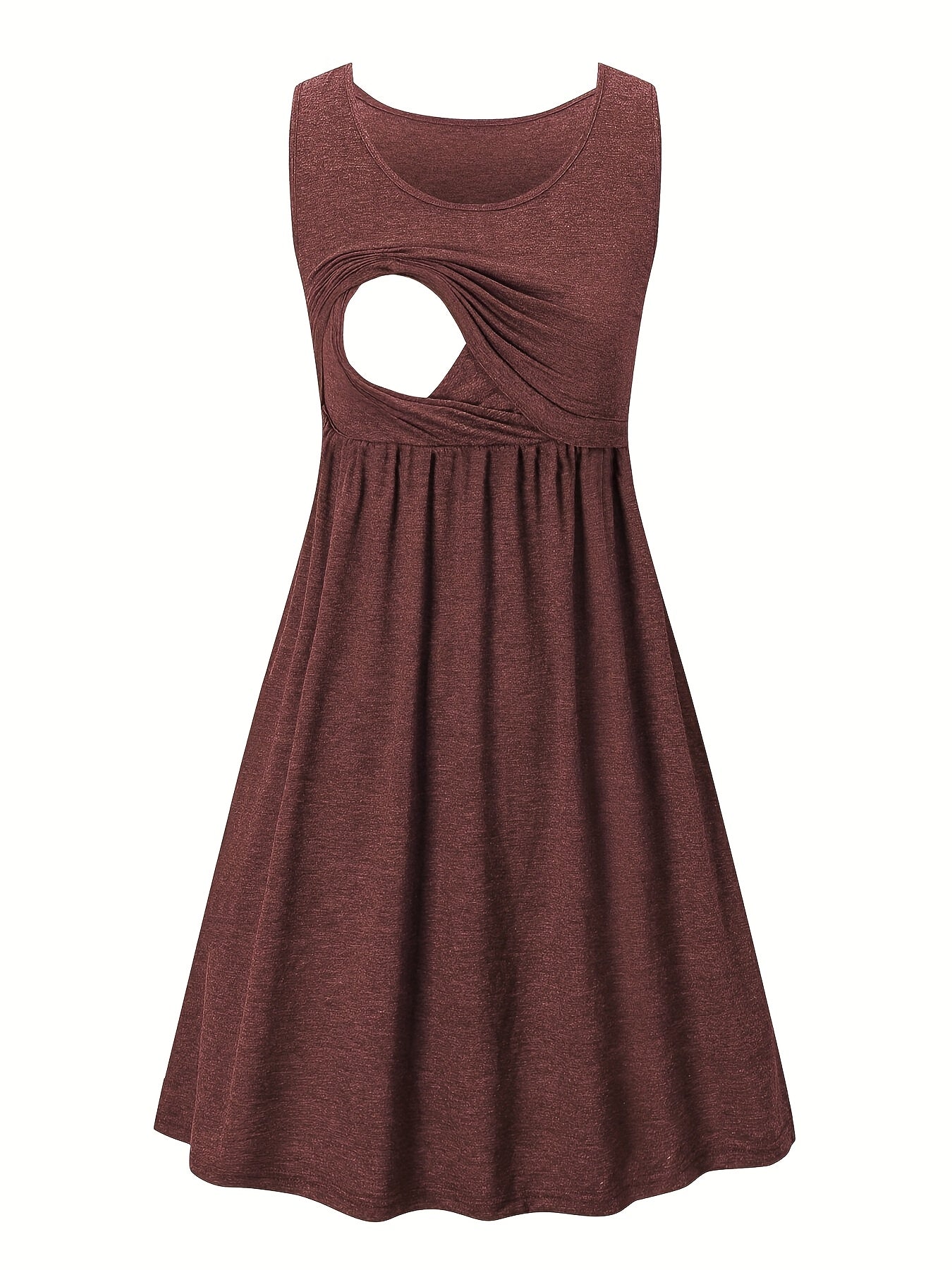 Women's Crimson A-Line Dress - Sleeveless – view 3