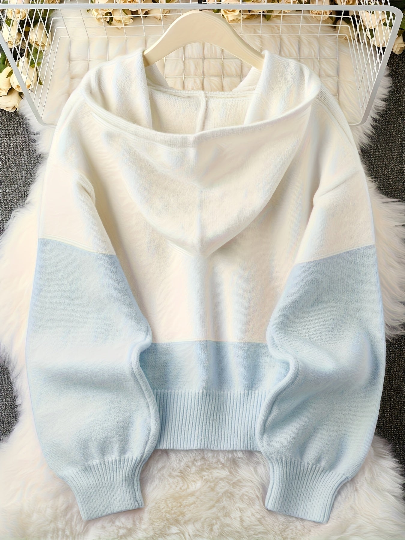 Women's Cropped Denim Colorblock Cardigan – Pink option – view 2