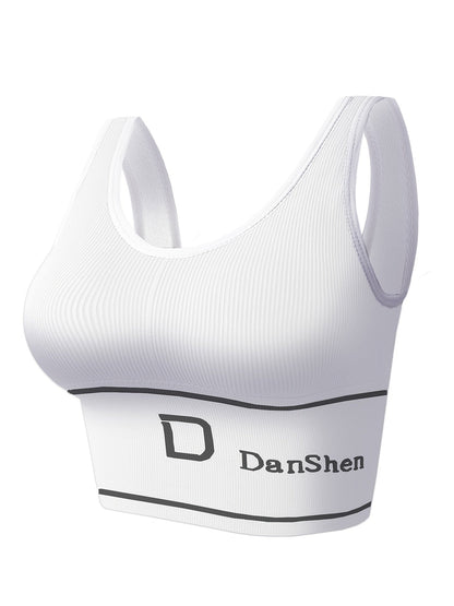 Women's Cross-Back Sports Bra - Removable Pads, High Support – White option – main product image