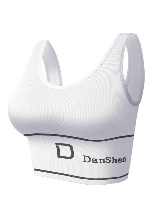 Women's Cross-Back Sports Bra - Removable Pads, High Support – White option – main product image