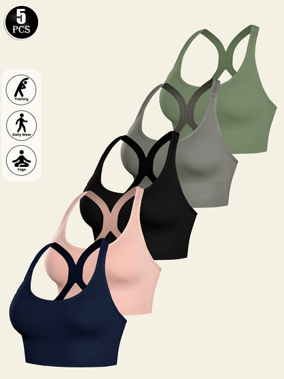 Women's Cross-Back Sports Bra - Seamless, Soft Support detail view
