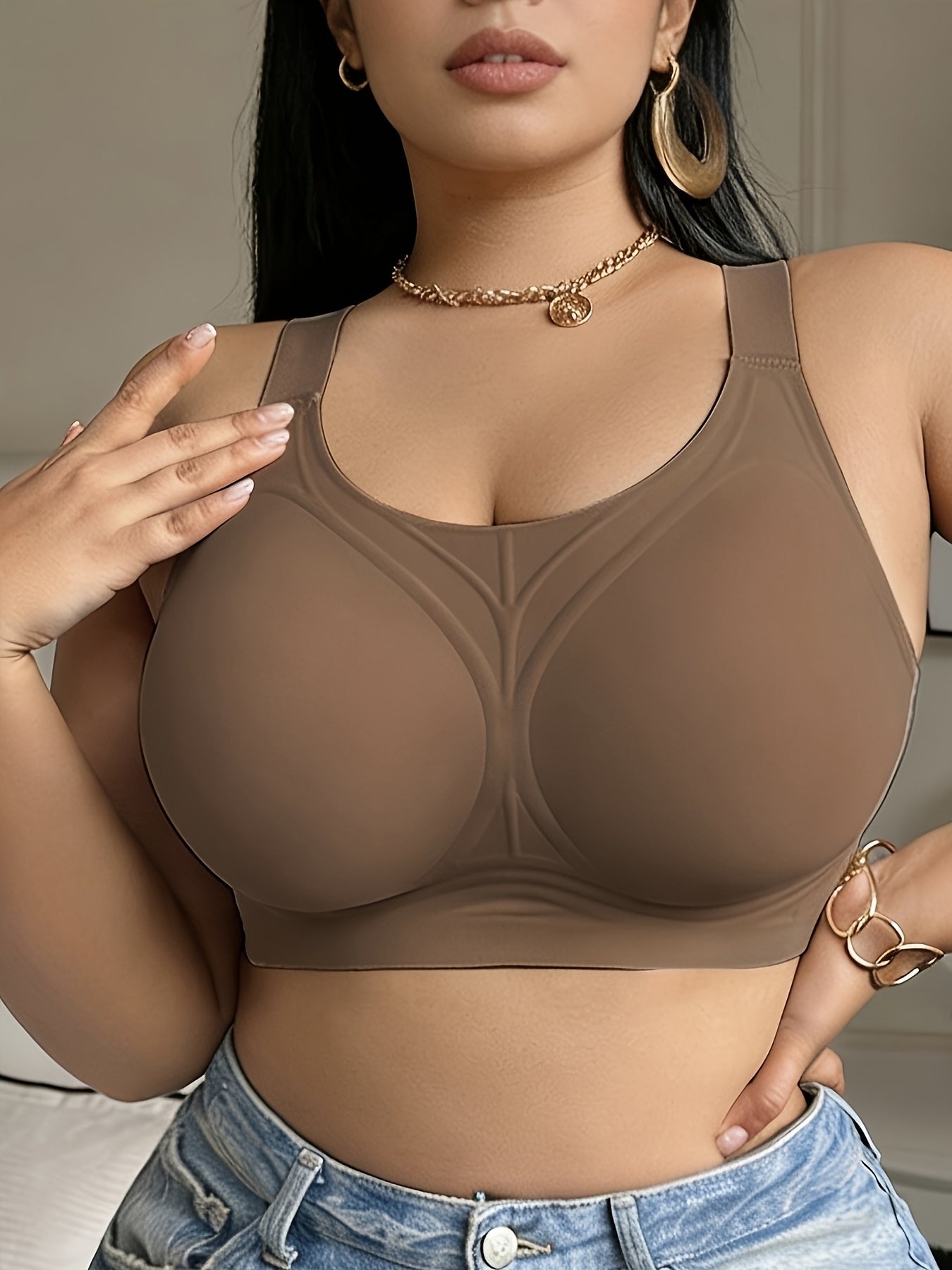 Women's Cross-Back Wireless Bra - Unpadded, High Support – view 8