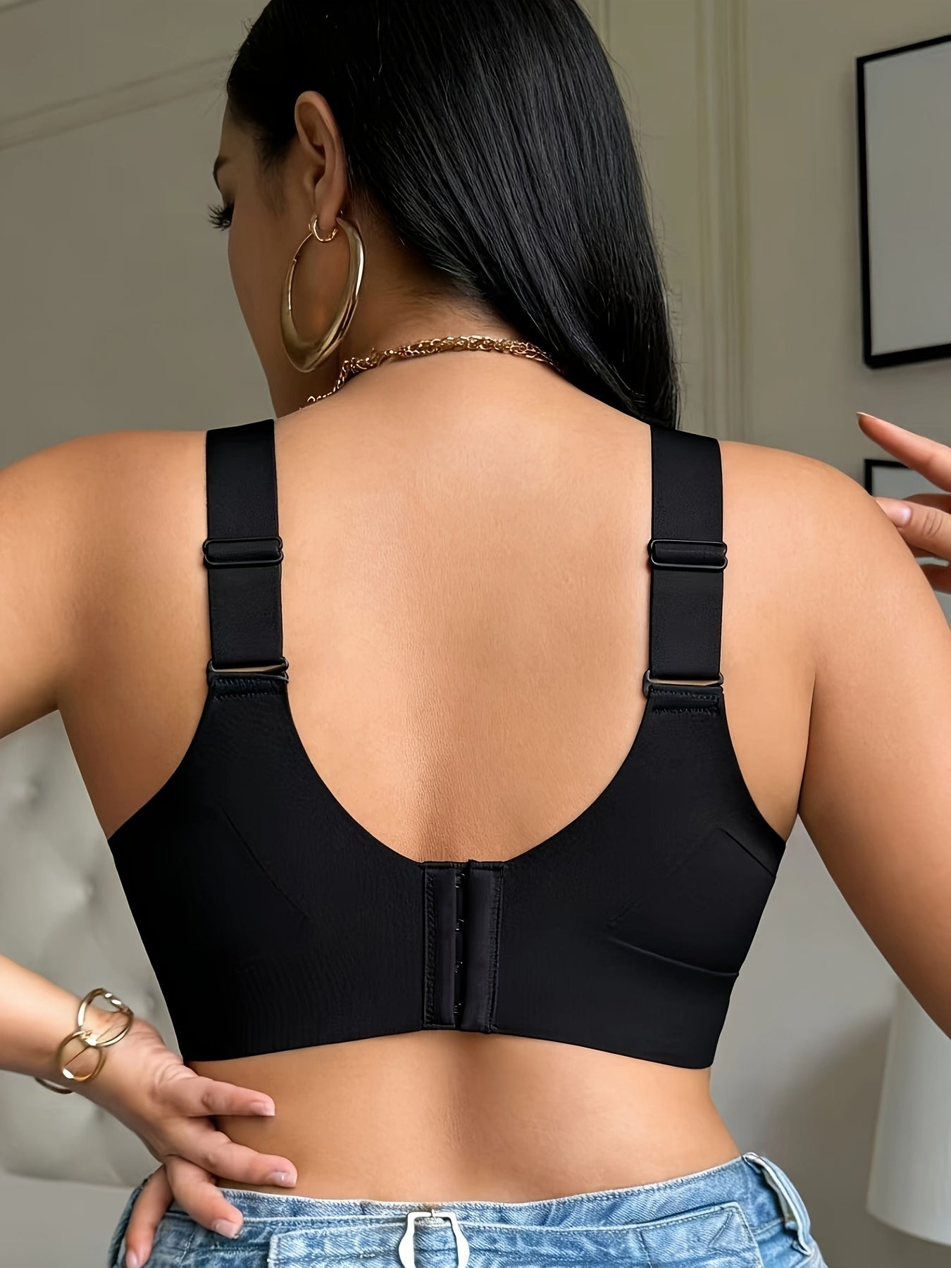 Women's Cross-Back Wireless Bra - Unpadded, High Support – view 14