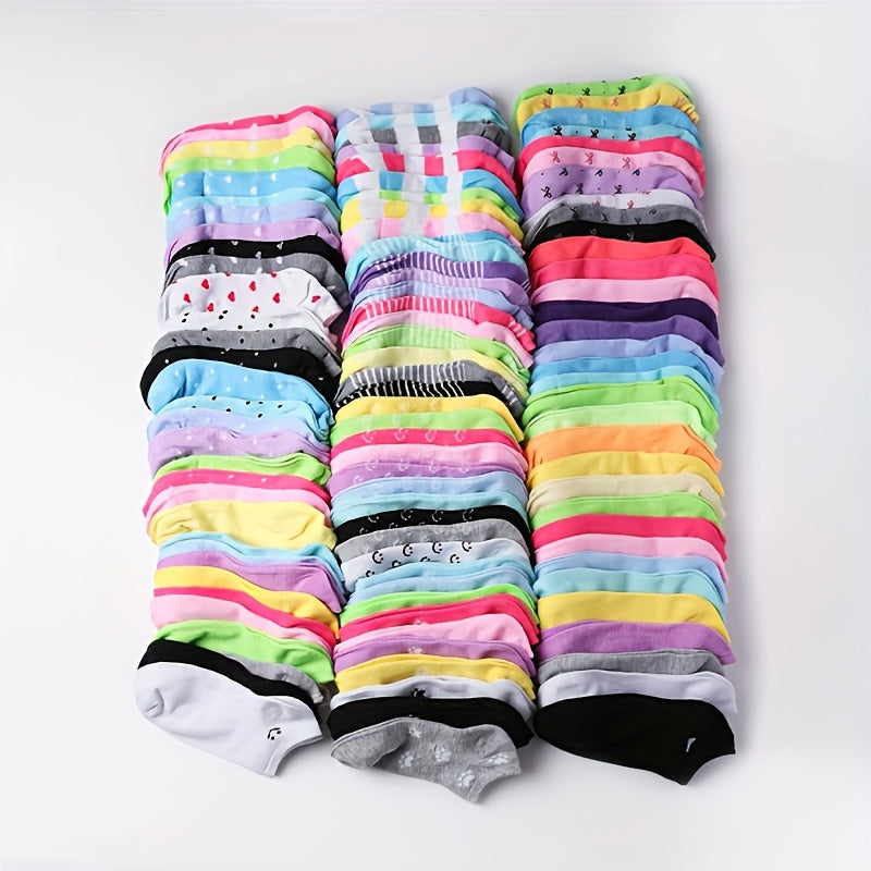 Women's Cute Print Ankle Socks - 20-Pair Pack – Pairs Boat with – view 7