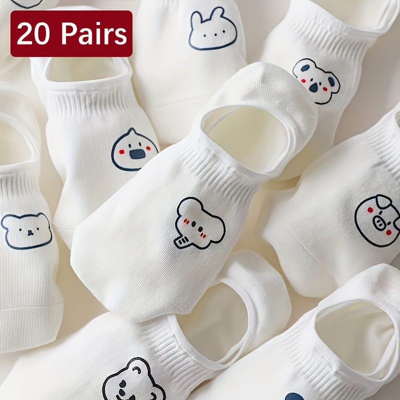 Women's Cute Print Socks - 20-Pair Pack – Pairs Anime Animal – main product image