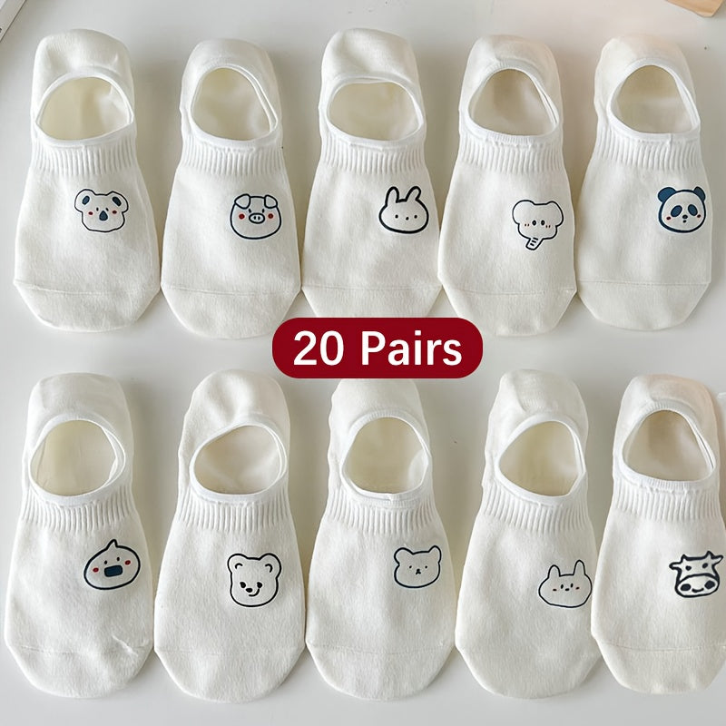 Women's Cute Print Socks - 20-Pair Pack – Pairs Anime Animal – view 2