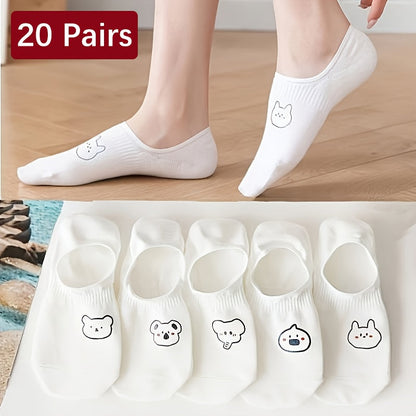 Women's Cute Print Socks - 20-Pair Pack – Pairs Anime Animal – view 3