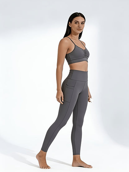 Women's Dark Gray Knit High-Waist Pants – view 7