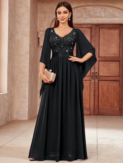 Women's Dark Green Lace Maxi A-Line Dress - Pleated – Green option – view 6