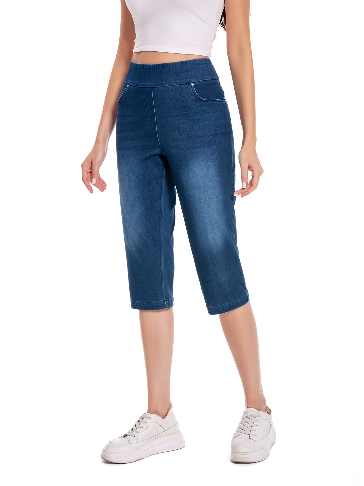 Women's Denim Capri Pants - Regular Fit detail view