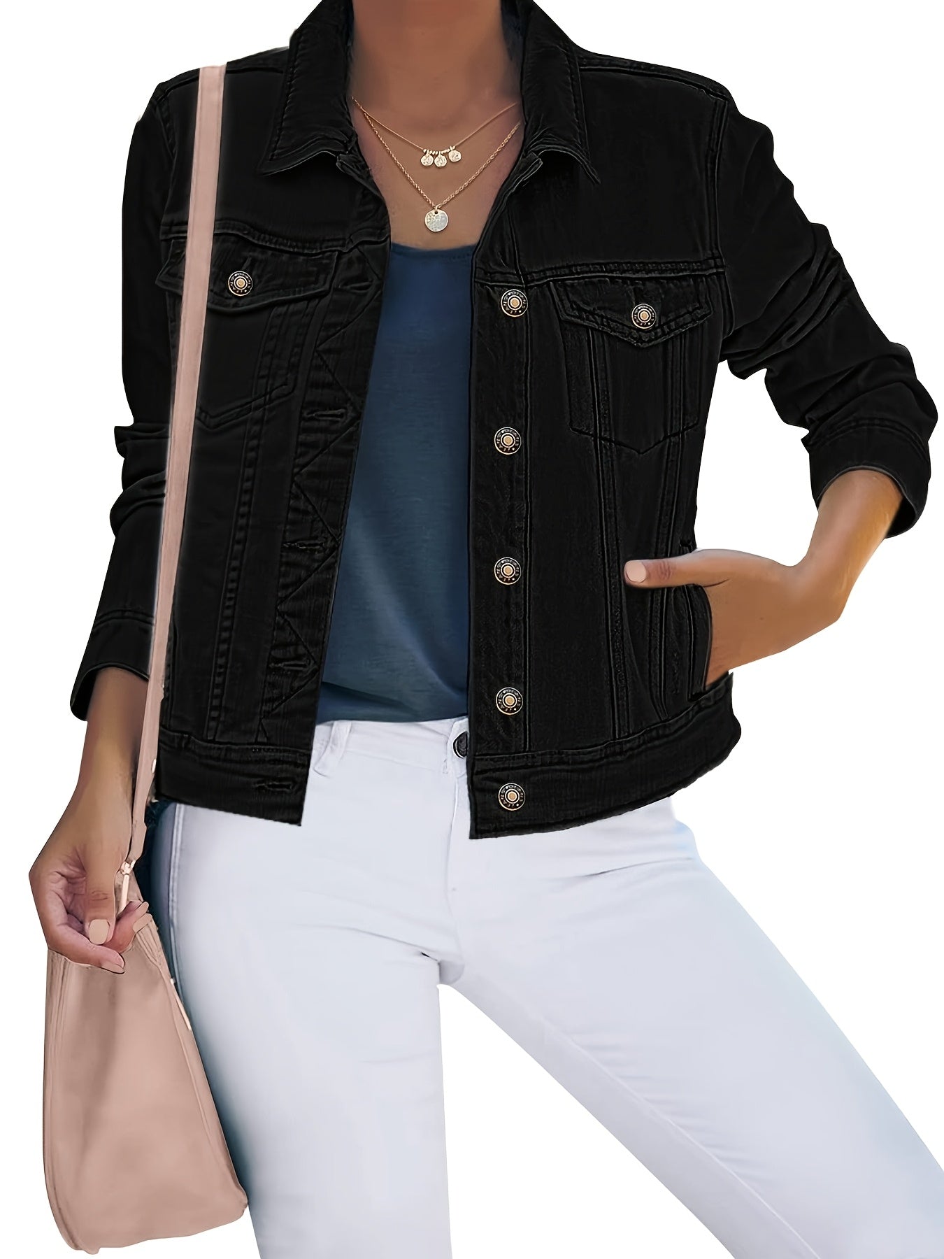 Women's Denim Jacket - Layering – 3-Color Selection detail view