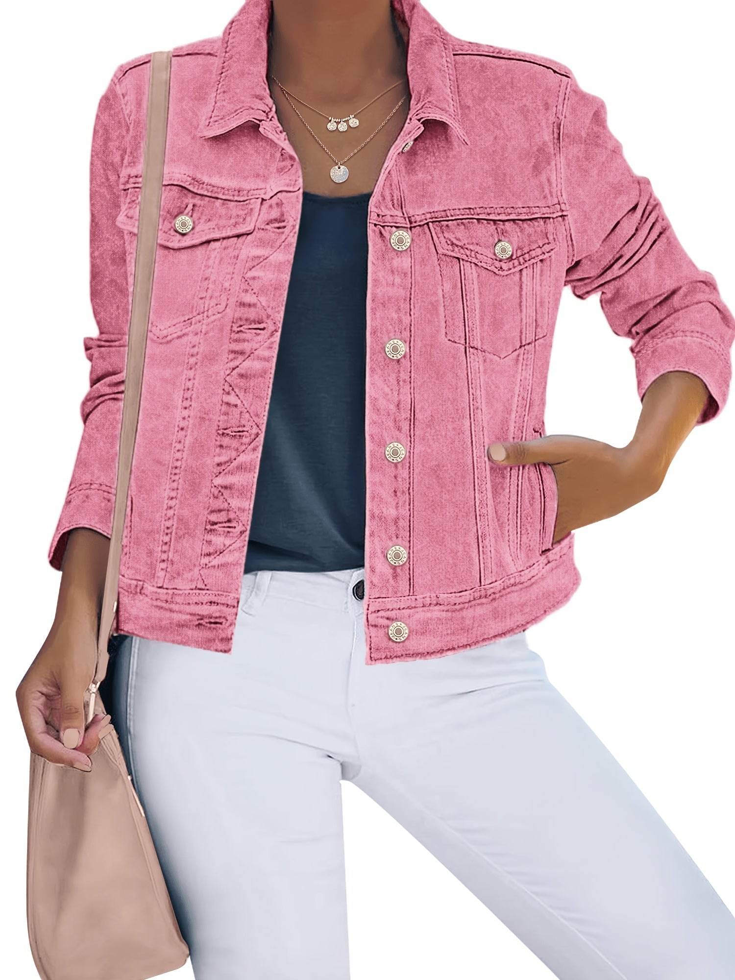 Women's Denim Jacket - Layering – 3-Color Selection detail view