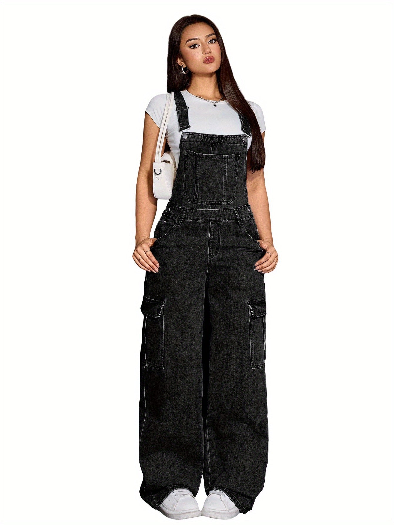 Women's Denim Jumpsuit - Wide Leg – Blue option – view 2