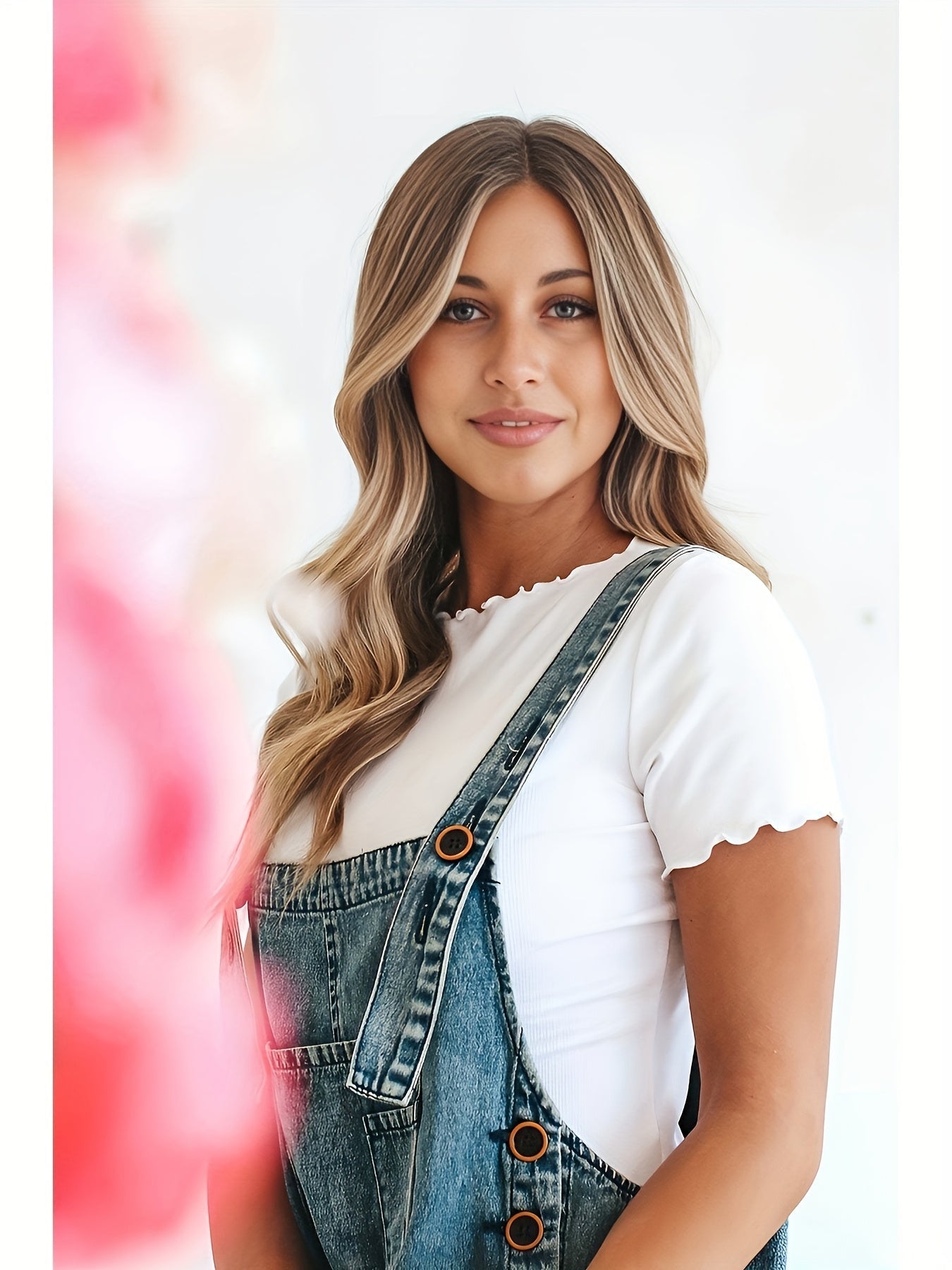 Women's Denim Overalls - Full Length Distressed Detail 3 detail view