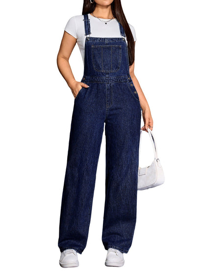 Women's Denim Overalls - Wide Leg Easy Styling 2 detail view