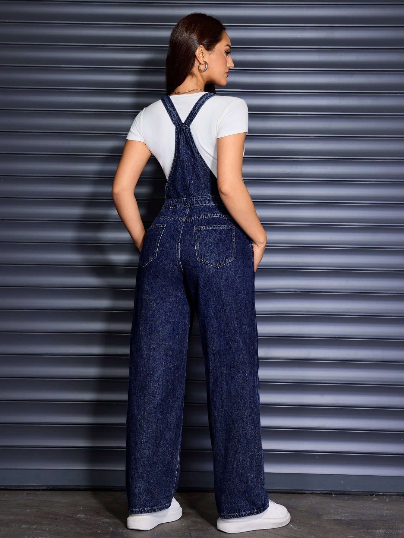 Women's Denim Overalls - Wide Leg Easy Styling 2 detail view