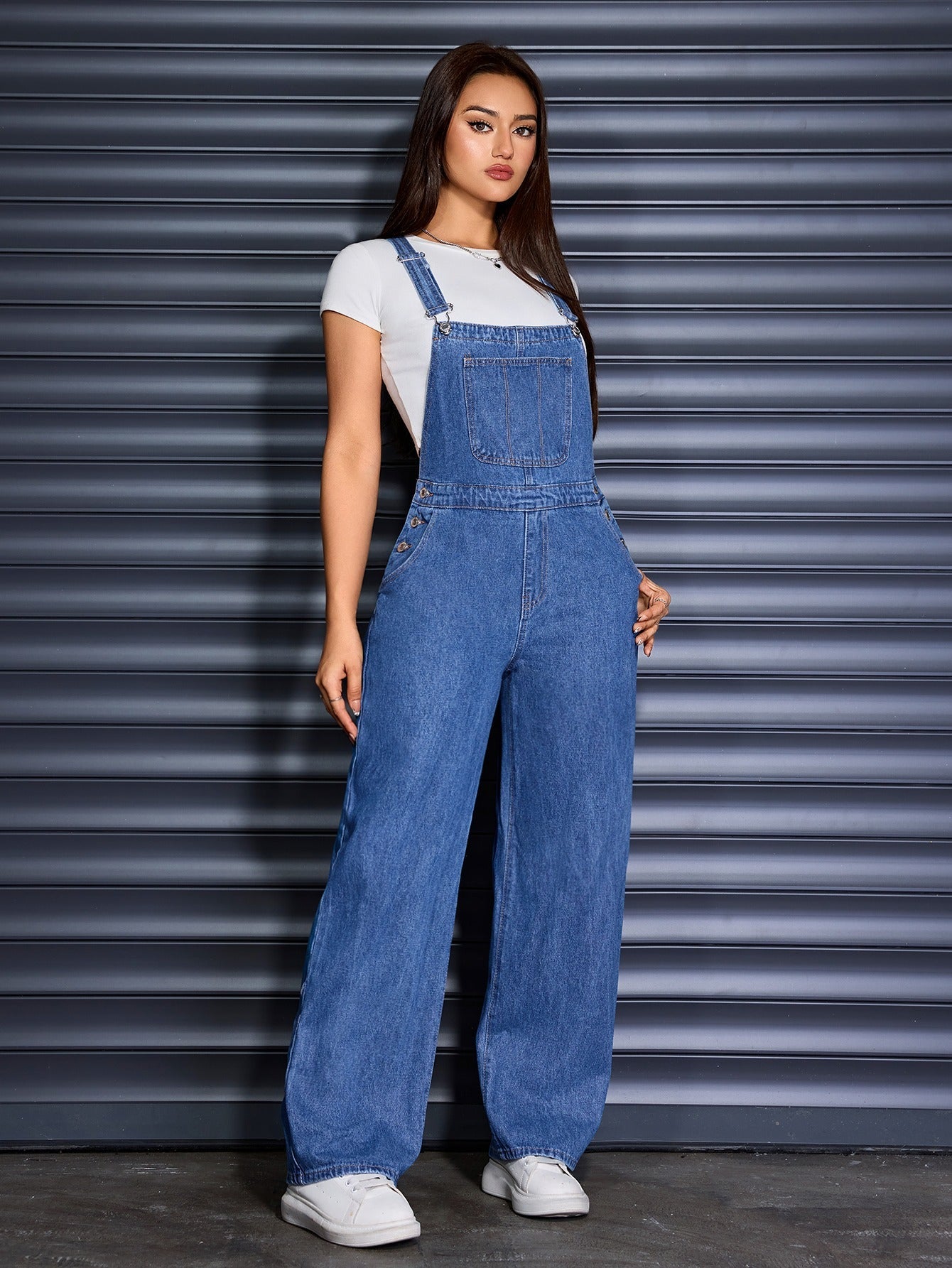 Women's Denim Overalls - Wide Leg Easy Styling 2 – Blue option – view 2