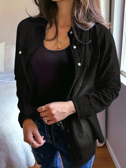 Women's Denim Shirt - Western Button-Up detail view
