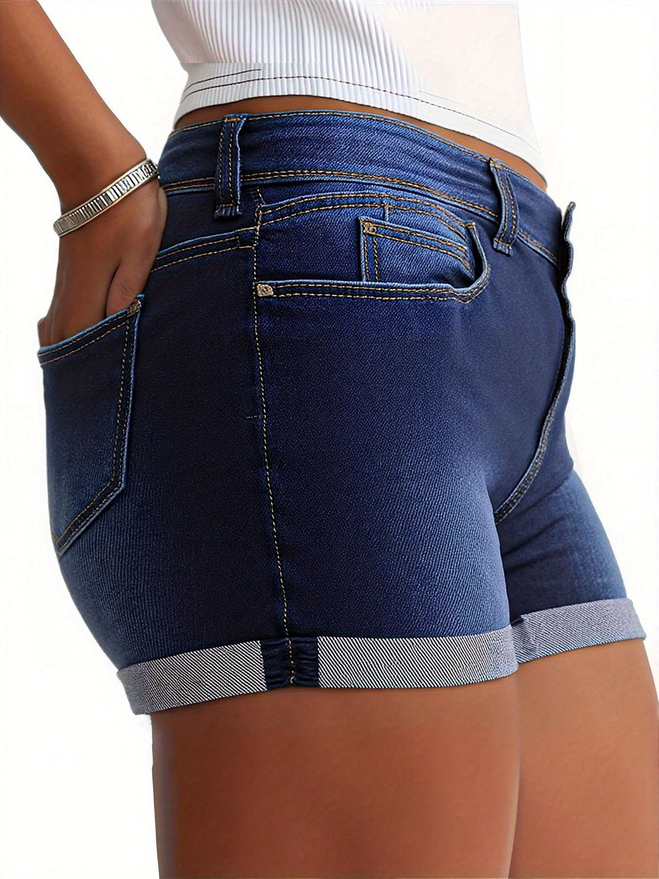 Women's Denim Shorts - Clean Finish Regular Fit detail view