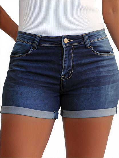 Women's Denim Shorts - Clean Finish Regular Fit – Blue option – view 2