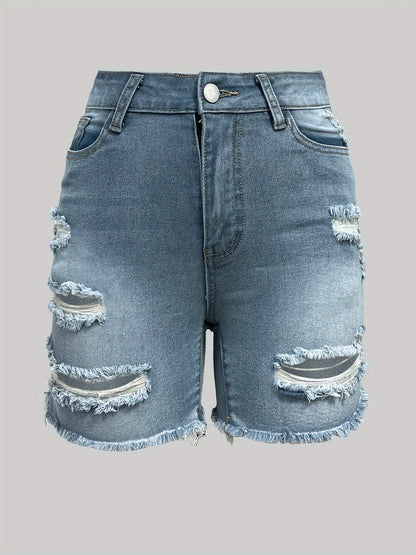 Women's Denim Shorts - Distressed Active Style detail view