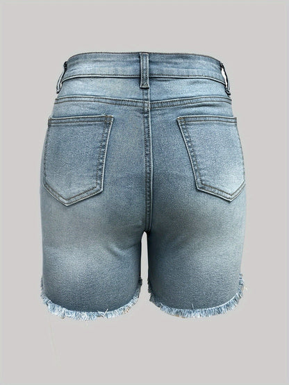 Women's Denim Shorts - Distressed Active Style detail view