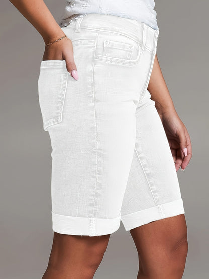 Women's Denim Shorts - Distressed Regular Fit detail view