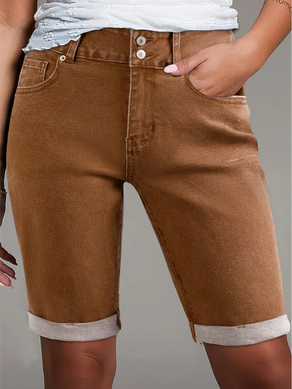 Women's Denim Shorts - Distressed Regular Fit detail view