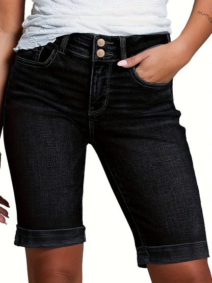 Women's Denim Shorts - Distressed Regular Fit detail view