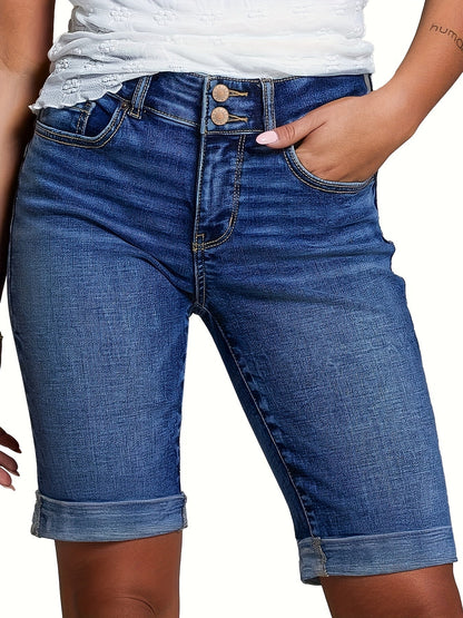 Women's Denim Shorts - Distressed Regular Fit detail view