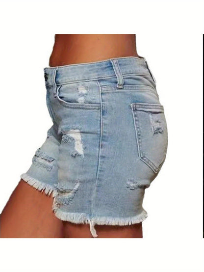 Women's Denim Shorts - Distressed – Slim Fit detail view