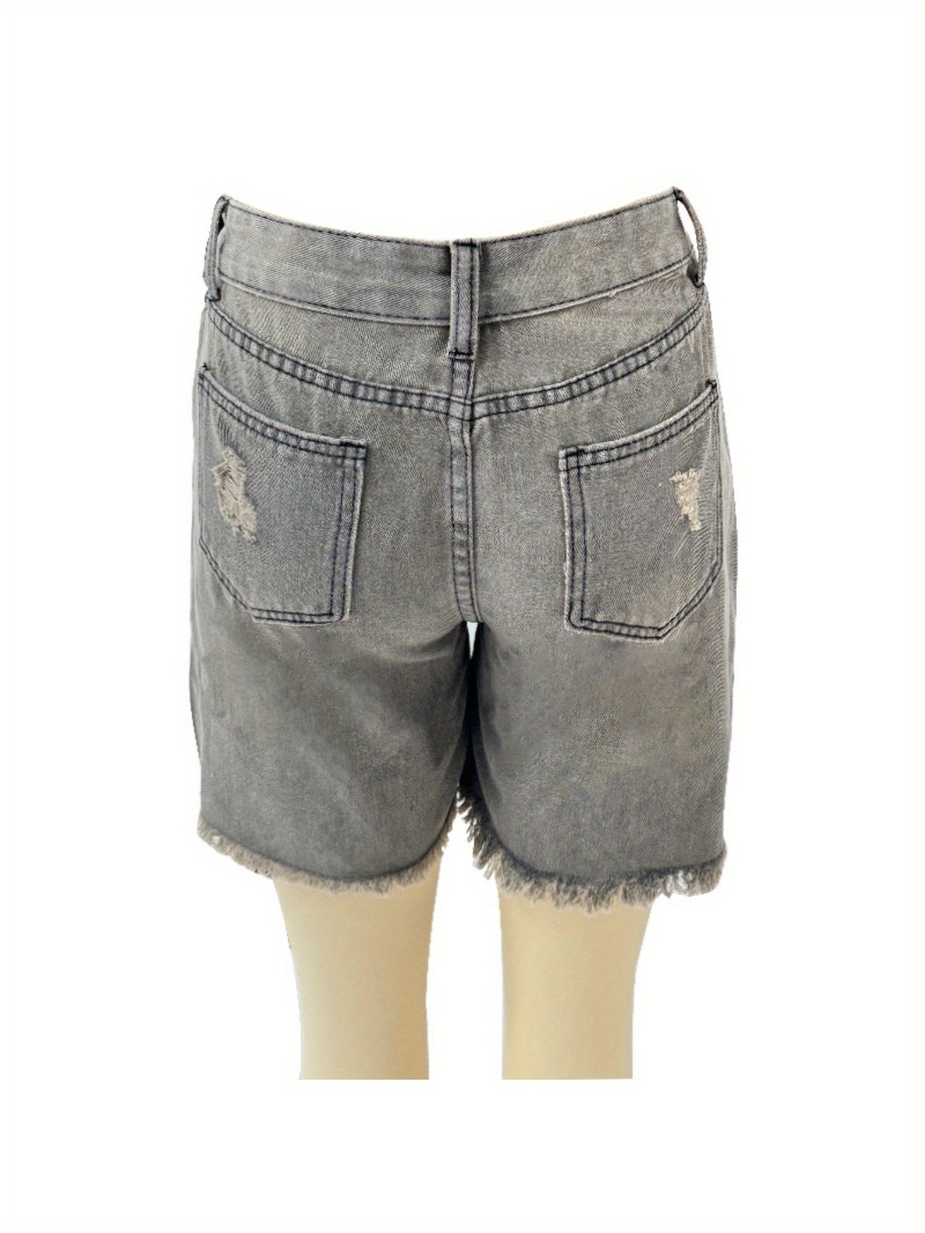 Women's Denim Shorts - Distressed – Slim Fit detail view