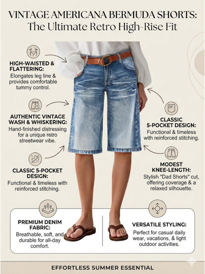 Women's Denim Shorts - Distressed With Pockets – Relaxed Fit detail view