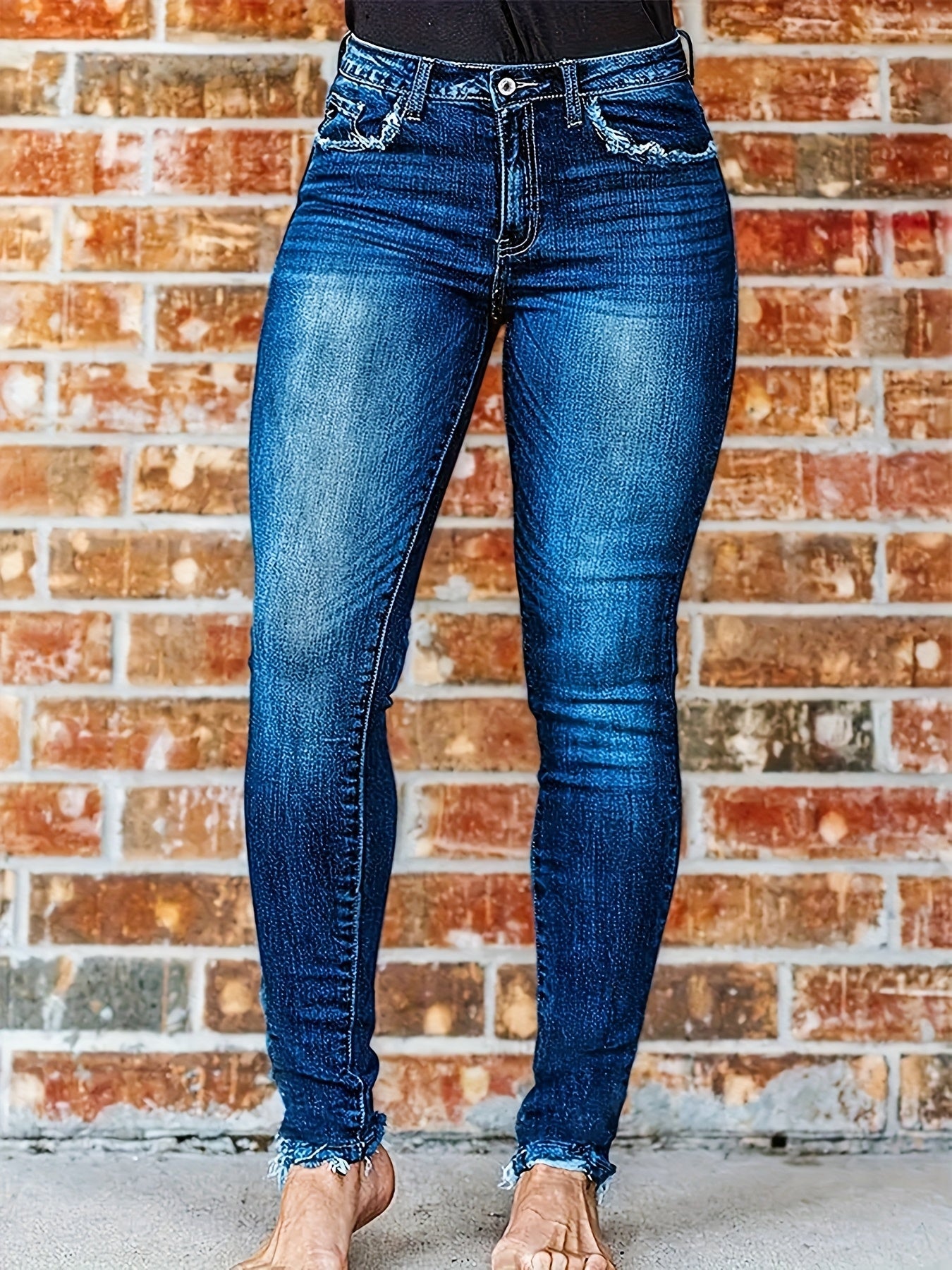 Women's Denim Shorts - Medium Blue Clean Finish – Blue option – view 2