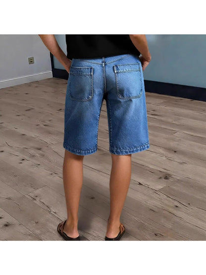 Women's Denim Shorts - Multi Pocket – Blue detail view